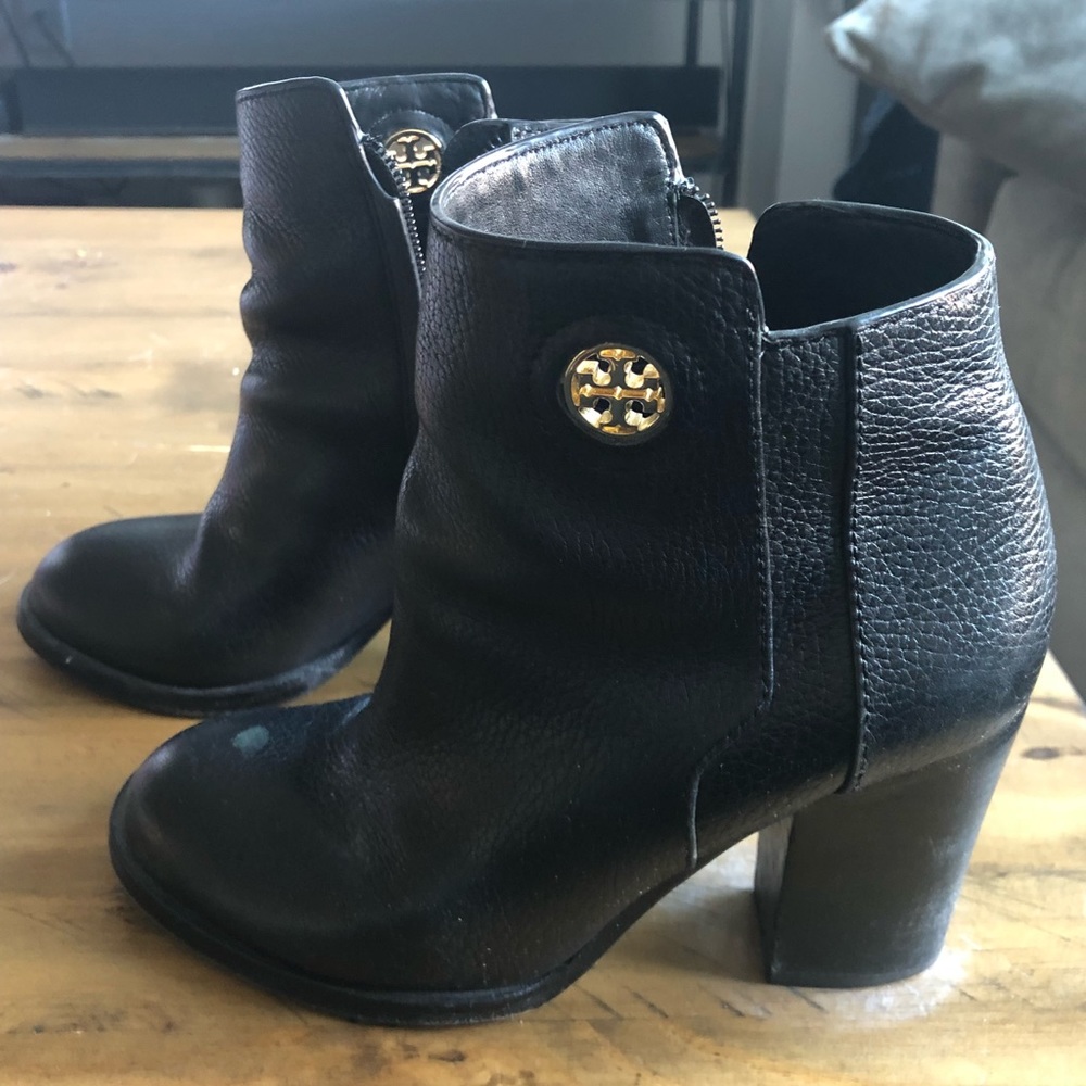 Tory Burch Black Leather Sz 6.5 Ankle Boots